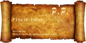 Pitrik Péter névjegykártya