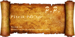 Pitrik Péter névjegykártya