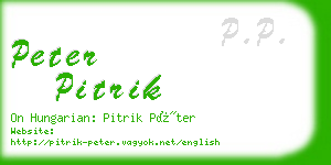 peter pitrik business card